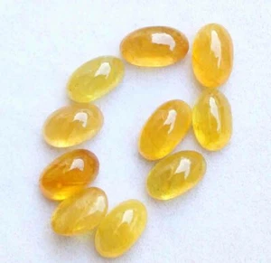 Piedra preciosa suelta de zafiro amarillo cabujón ovalado natural de 30,30 quilates 6*10,5 mm - Imagen 1 de 2