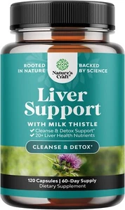 Liver Cleanse Detox & Repair 120 Capsules - Herbal Liver Support Milk Thistle Su - Picture 1 of 7