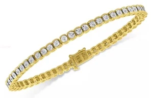 Diamond Illusion Tennis Bracelet 1/2ct.t.w 14k Yellow gold over silver $700.00 - Picture 1 of 11