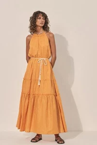 Kivari womens Orange Embroidered Tiered Dress Size 6 New RRP $349 - Picture 1 of 12