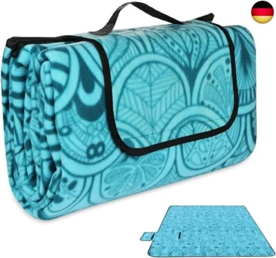 200 x 200cm XXL Picknickdecke Fleece Wasserdicht Campingdecke Stranddecke - Bild 1 von 4