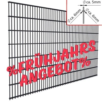 Doppelstabmattenzaun 6/5/6 mm Stabmatte – Robust und langlebig - NUR GITTERMATTE - Bild 1 von 4