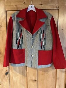 Vintage 30’s-50’s Ganscraft Navajo Woven Chimayo Blanket Jacket - Picture 1 of 5