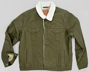 Levi's Type III 100% Cotton Canvas Sherpa Fleece Lined Trucker Jacket Men's 2XL - Picture 1 of 3