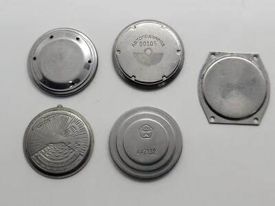 Vtg back covers USSR wristwatches Commander Electronics automatic winding Eagle - Image 1 of 4