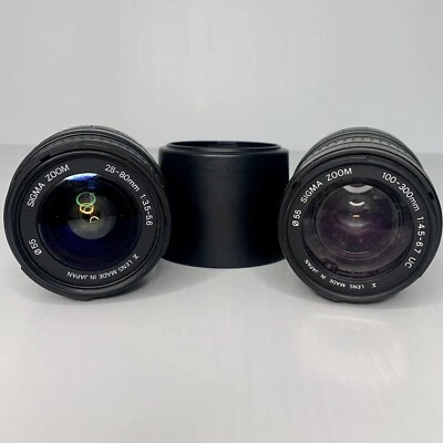 Sigma Zoom 28-80mm 1:35 - 56 And 100-300 1:45 - 67 Camera Lens for Pentax VGC - Image 1 of 4