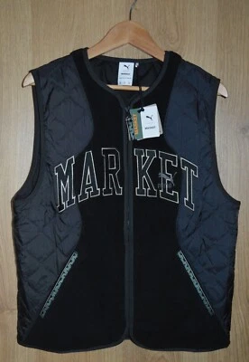 Puma X Market Collab Men's Black Quilted Gilet - Size Large L RRP £85 BNWT - Image 1 of 4