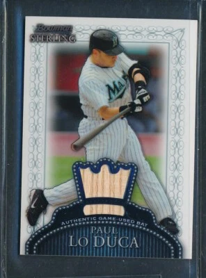Reliquia de murciélago Bowman Sterling GU 2005 #BS-PL: Paul Lo DUCA Marlins Foto 1 de 2