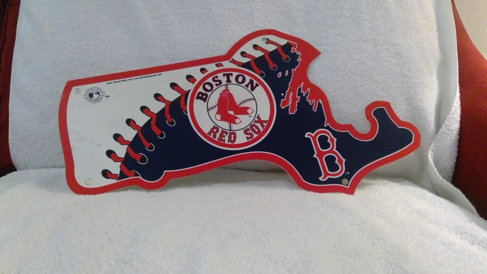 2007 Boston Red Sox Plastic State Shaped Sign 10"x18", MLB Licensed, Pre-Owned - Image 1 of 4