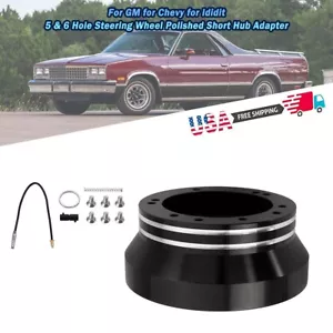 Steering Wheel Polished Short Hub Adapter 5/6 Hole For Ididit For GM For Chevy - Picture 1 of 12