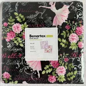 Benartex Pearl Ballet Layer Cake ~ 10" Squares ~ 100% Cotton Fabric ~ Ballerina - Picture 1 of 20