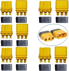 5 Pair MR60 Connector Plug Female Male 3.5 Bullet Power Plugs with Shell - Picture 1 of 9