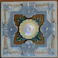 ANTIQUE MAJOLICA TILE - BELGIUM  C1900