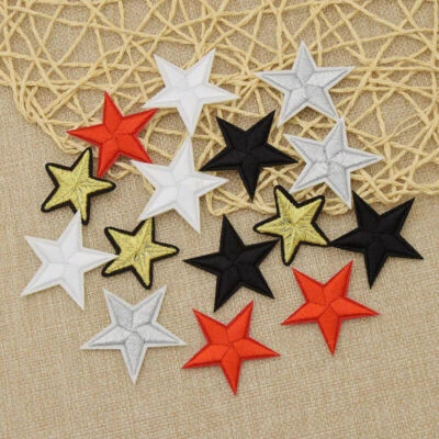 10Pcs Star Embroidery Patches Iron On Clothes Jeans Applique Decor DIY Sewing - Image 1 of 4