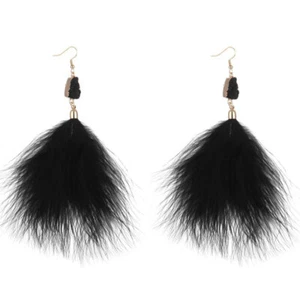 Pendientes de plumas de avestruz para mujer pendientes bohemios joyas colgantes gancho colgante regalo - Imagen 1 de 17