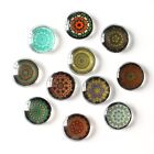 20Pcs Colorful Printed Glass Cabochons Flatback Dome Gems  Photo Cameo Pendant
