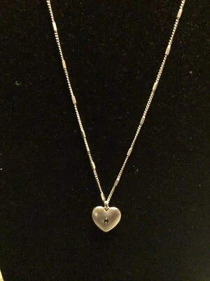 Lucky Brand Silver Tone Crystal Stone Heart Pendant Necklace, NWT - Image 1 of 4