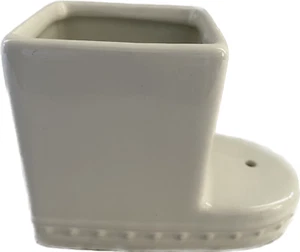 Nora Fleming RETIRED Cutie Container Square Pearl Dot Stoneware Utensil Pencil - Picture 1 of 13