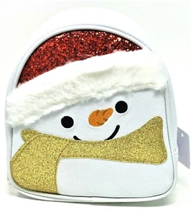 Bolso de Mano Bath & Body Works muñeco de nieve brillante maquillaje cosméticos brillo bufanda dorada - Imagen 1 de 3
