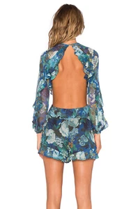Zimmermann designer Silk Cut Out Playsuit Jumpsuit (3) SMALL - FIT SIZE 8 - 10 - Picture 1 of 7