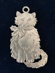 SEAGULL PEWTER Canada Vintage 1988 Cat Christmas Ornament EUC - Picture 1 of 3