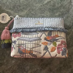 NICE New Spartina 449 Boho Maci Wristlet Songbird Embroidered Floral Cage,tassel - Picture 1 of 11