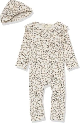 Mono con sombrero Jessica Simpson para niñas - floral de setas - talla 3-6 meses Foto 1 de 3