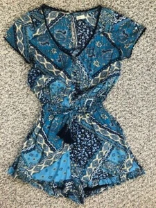 Hollister Blue Print Romper Size XS EUC - Picture 1 of 4