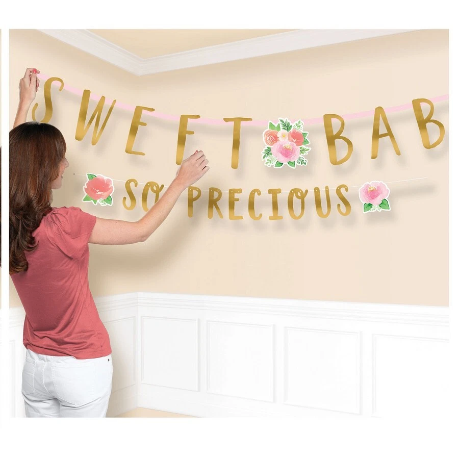 Kit de banner con letras jumbo para bebé niña (10,4' y 6' - Pack de 2 para cumpleaños o ducha Foto 1 de 2