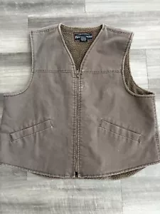 Field And Stream Duck Canvas Sherpa Lined Vest XL Work Farm And Ranch Vintage - Picture 1 of 6