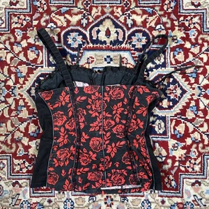 Corsé Tripp NYC rojo negro floral lencería para mujer correa extraíble grande - Imagen 1 de 8