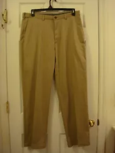 Men's Haggar Clothing Beige Classic Fit PREMIUM No Iron Khaki Pants Size 36x32 - Picture 1 of 10