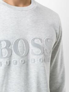 New Hugo Boss men grey jumper jersey top sweatshirt tracksuit designer Salbo XXL
