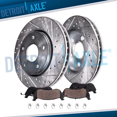 12.28" Front Drilled Brake Rotors Pads for Dodge Ram Dakota Mitsubishi Raider — 第 1/4 张图片