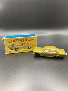 1960 Lesney Matchbox Original Box Series No 36 GOLD OPEL DIPLOMAT open hood - Picture 1 of 3