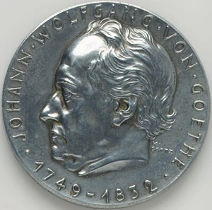 Germany - 1932 Weimar Republic "Goethe's Death" White Metal Medal - RARE - Picture 1 of 2