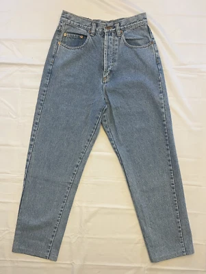 Pantalones de mezclilla azul lavado medio tiro alto Pepe 1991 vintage 28x28 para mujer Foto 1 de 4