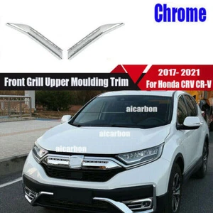 2x cromo ABS cubierta de moldeo superior parrilla delantera para Honda CRV CR-V 2020-2022 - Imagen 1 de 8