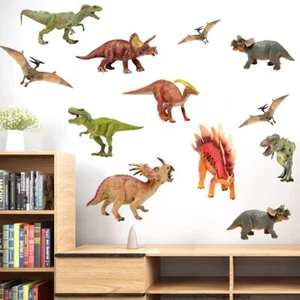 Removable Wall Decals Nursery Kids Room Baby Watercolour Dinosaur Wall Stickers - Picture 1 of 4