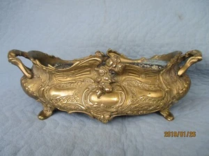 Antike Messing Blumenschale Blumentopf Jardiniere mit original Einsatz - Bild 1 von 7