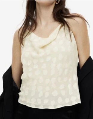 Camiseta sin mangas/camisola forrada con correa de espagueti crema H&M para mujer TALLA M, NUEVA CON ETIQUETAS Foto 1 de 4