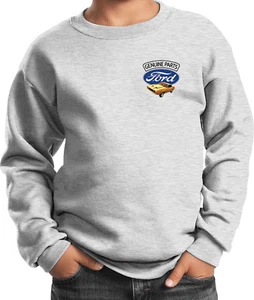 Kids Ford Mustang Sweatshirt Genuine Parts Pocket Print - Picture 1 of 20