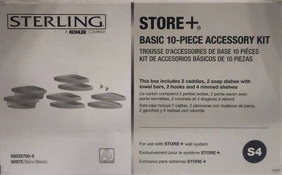 Carrito de ducha montado en la pared Sterling STORE+ 10 piezas en acabado blanco 88028700-0 Foto 1 de 2