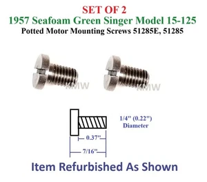 2 Vintage 1957 Seafoam Green Singer 15-125 POTTED MOTOR MOUNTING SCREWS 51285E - Bild 1 von 3
