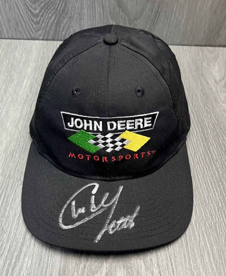 复古 John Deere Motorsports 帽子 Snap Back Racing 男式 90 年代 Chad Little — 第 1/4 张图片