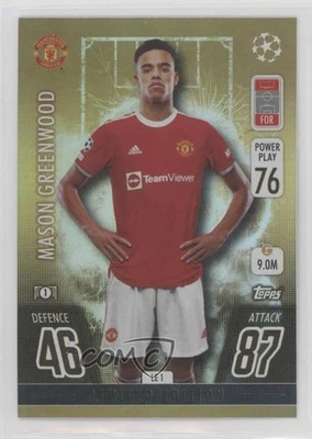 2021-22 Topps Match Attax UCL Limited Edition Gold Mason Greenwood #LE1 - Image 1 of 2