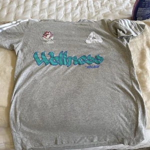 T-shirt manica corta Palace X Adidas Originals grafica benessere grigio uomo taglia M - Foto 1 di 6