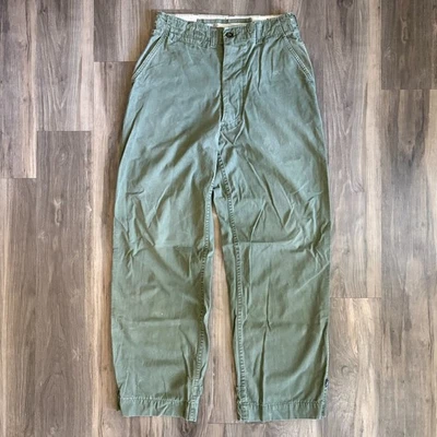 Vintage M43 Cotton Field Trousers Pants Men's Size 28x30 M1943 1940s Stenciled - Image 1 of 4