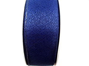 Navy Blue Textured Wired Ribbon 2 1/2 inches wide x 25 yards Offray Christmas - Picture 1 of 6