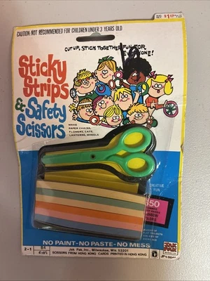 NUEVO Sellado Vintage Jak Pak Tiras Adhesivas y Tijeras de Seguridad De Colección Foto 1 de 2
